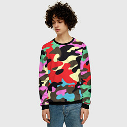 Свитшот мужской Яркий камуфляж, цвет: 3D-черный — фото 2