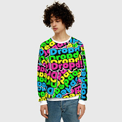 Свитшот мужской Drop Dead: Acid Pattern, цвет: 3D-белый — фото 2