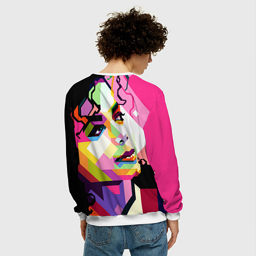 Мужской свитшот Michael Jackson Art / 3D-Белый – фото 4