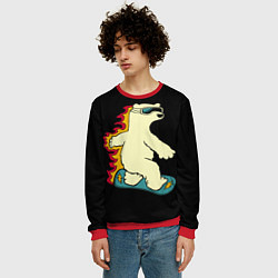 Свитшот мужской Мишка на борде, цвет: 3D-красный — фото 2