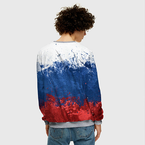Мужской свитшот Русский хоккеист / 3D-Меланж – фото 4
