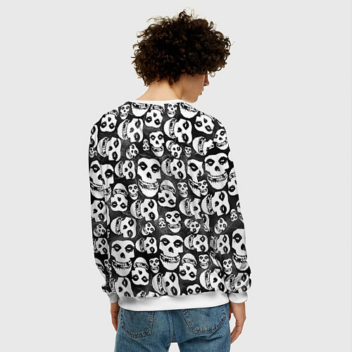 Мужской свитшот Misfits Pattern / 3D-Белый – фото 4