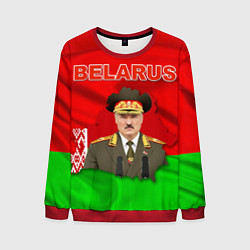 Свитшот мужской Александр Лукашенко - Беларусь, цвет: 3D-красный