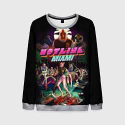 Свитшот мужской Hotline Miami, цвет: 3D-меланж