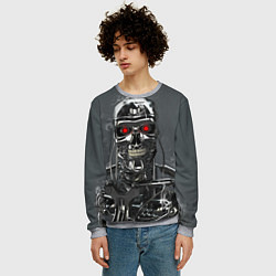 Свитшот мужской Скелет Терминатора, цвет: 3D-меланж — фото 2