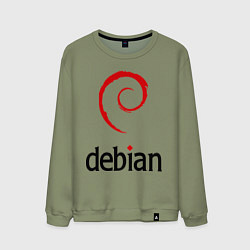 Свитшот хлопковый мужской Debian, цвет: авокадо