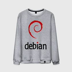 Свитшот хлопковый мужской Debian, цвет: меланж