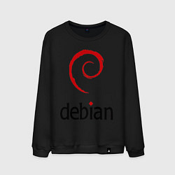 Свитшот хлопковый мужской Debian, цвет: черный