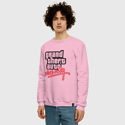 Свитшот хлопковый мужской GTA Vice City, цвет: светло-розовый — фото 2