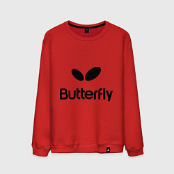 Свитшот хлопковый мужской Butterfly Logo, цвет: красный