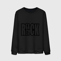 Свитшот хлопковый мужской Rock Logo, цвет: черный