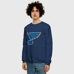 Свитшот хлопковый мужской St Louis Blues, цвет: тёмно-синий — фото 2