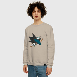 Свитшот хлопковый мужской San Jose Sharks, цвет: миндальный — фото 2