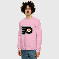 Свитшот хлопковый мужской Philadelphia Flyers, цвет: светло-розовый — фото 2