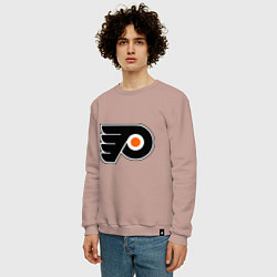 Свитшот хлопковый мужской Philadelphia Flyers, цвет: пыльно-розовый — фото 2