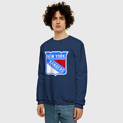 Свитшот хлопковый мужской New York Rangers, цвет: тёмно-синий — фото 2