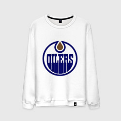 Свитшот хлопковый мужской Edmonton Oilers, цвет: белый