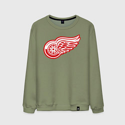 Свитшот хлопковый мужской Detroit Red Wings, цвет: авокадо