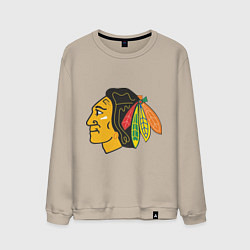 Свитшот хлопковый мужской Chicago Blackhawks, цвет: миндальный