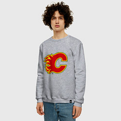 Свитшот хлопковый мужской Calgary Flames, цвет: меланж — фото 2