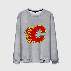 Свитшот хлопковый мужской Calgary Flames, цвет: меланж