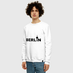 Свитшот хлопковый мужской Берлин, цвет: белый — фото 2