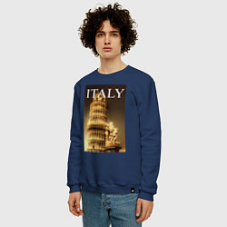 Свитшот хлопковый мужской Leaning tower of Pisa, цвет: тёмно-синий — фото 2