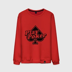 Свитшот хлопковый мужской Play Poker, цвет: красный