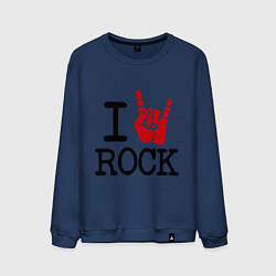 Свитшот хлопковый мужской I love rock, цвет: тёмно-синий