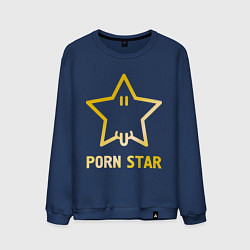 Свитшот хлопковый мужской Porn Star, цвет: тёмно-синий