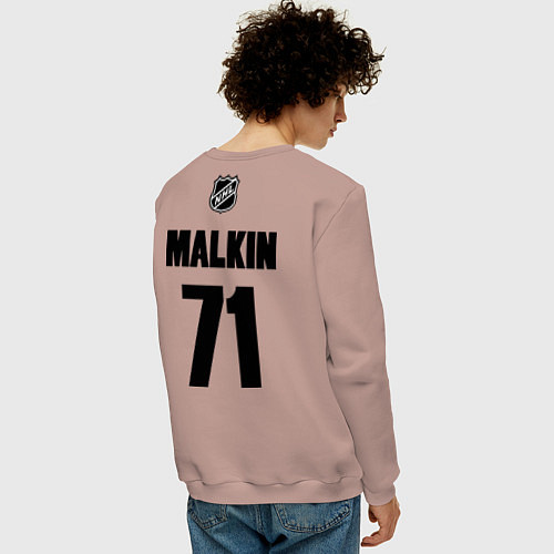 Мужской свитшот Pittsburgh Penguins: Malkin 71 / Пыльно-розовый – фото 4