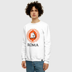Свитшот хлопковый мужской Roma, цвет: белый — фото 2