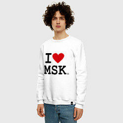 Свитшот хлопковый мужской I love MSK, цвет: белый — фото 2