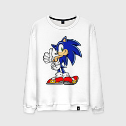 Свитшот хлопковый мужской Sonic, цвет: белый
