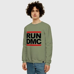 Свитшот хлопковый мужской Run DMC, цвет: авокадо — фото 2