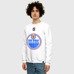 Свитшот хлопковый мужской Edmonton Oilers: Khabibulin 35, цвет: белый — фото 2