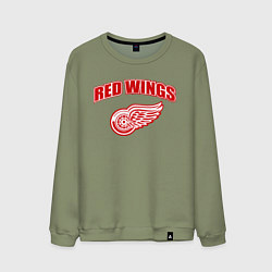 Свитшот хлопковый мужской Detroit Red Wings, цвет: авокадо
