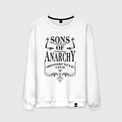 Свитшот хлопковый мужской Anarchy Motorcycle Club, цвет: белый