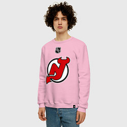Свитшот хлопковый мужской New Jersey Devils: Kovalchuk 17, цвет: светло-розовый — фото 2