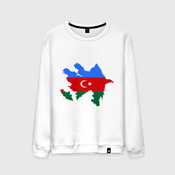 Свитшот хлопковый мужской Azerbaijan map, цвет: белый