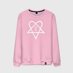 Свитшот хлопковый мужской HIM: Heartagram, цвет: светло-розовый