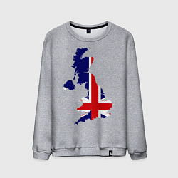 Свитшот хлопковый мужской Великобритания (Great Britain), цвет: меланж