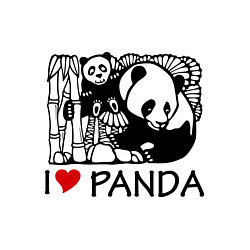 Свитшот хлопковый мужской I love panda, цвет: белый — фото 2