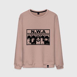 Свитшот хлопковый мужской NWA, цвет: пыльно-розовый