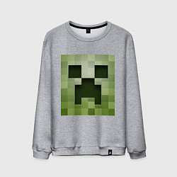 Свитшот хлопковый мужской Мinecraft creeper, цвет: меланж