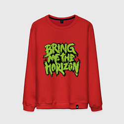 Свитшот хлопковый мужской Bring me the horizon, цвет: красный