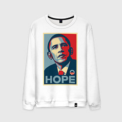 Свитшот хлопковый мужской Obama hope vert, цвет: белый