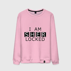 Свитшот хлопковый мужской I am Sherlocked, цвет: светло-розовый