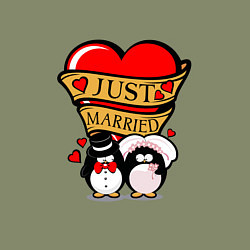 Свитшот хлопковый мужской Just Married / Молодожены, цвет: авокадо — фото 2