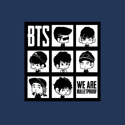 Свитшот хлопковый мужской BTS: We are bulletproof, цвет: тёмно-синий — фото 2